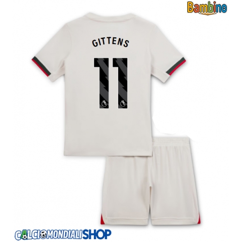 Maglie da calcio Chelsea Jamie Gittens #11 Seconda Maglia Bambino 2025-26 Manica Corta + Pantaloni corti)